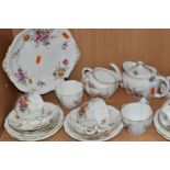 A QUANTITY OF ROYAL CROWN DERBY 'DERBY POSIES' PATTERN TEA WARES, ETC, comprising, two bread and