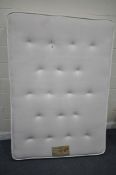 A PERFECT SLEEP MEMORY DUAL ORTHOPAEDIC 4ft6 MATTRESS, and white head board (condition report: