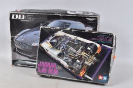 TWO BOXED UNBUILT TAMIYA MODEL RACECARS, to include a Jaguar XJR-9LM, 1:24 scale, no. 24084, and a