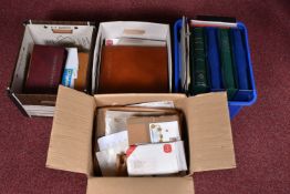 LARGE COLLECTION OF STAMPS IN FOUR boxes, we note GB PHQ cards from earlies, FDCs, Presentation