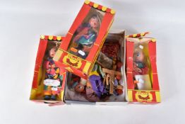 THREE BOXED PELHAM JC GIRL WITH SKIPPING ROPE PUPPETS, all appear complete and in fairly good