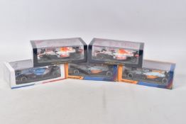 FIVE BOXED SPARK MINIMAX 2021 MODEL VEHICLES, to include a McLaren MCL35M Monaco GP 2021 numbered
