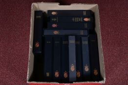 LARGE BOX WITH THIRTEEN DAVO ALBUMS, some binders only and some without stamps, we note sparse