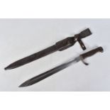 A WWI ERA GERMAN BUTCHER BAYONET MADE BY FRISTER AND ROSSMAN OF BERLIN, there is more lettering