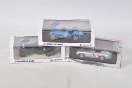 THREE BOXED SPARK MODELS MINIMAX RACECARS, to include a Mercedes Benz 300 SLR Winner Targa Florio