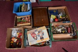 A LARGE COLLECTION OF ASSORTED LOOSE MECCANO, mainly 1930's to 1970's eras, all in playworn
