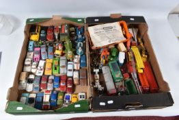 A QUANTITY OF UNBOXED AND ASSORTED PLAYWORN DIECAST VEHICLES, to include a number of film and TV