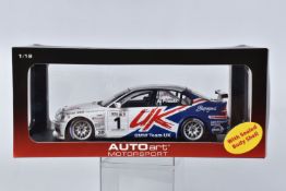 A BOXED AUTOART MODELS BMW 320I (E46) WTCC 2005 SCALE 1:18 MODEL VEHICLE, numbered 80544, painted