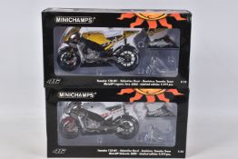 TWO BOXED MINICHAMPS 1:12 SCALE VALENTINO ROSSI MODEL MOTORCYCLES, the first a Yamaha YZR-M1