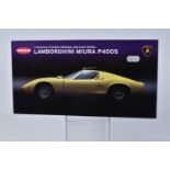 A BOXED KYOSHO LAMBORGHINI MIURA P400S SCALE 1:18 MODEL VEHICLE, numbered 08312Y, painted yellow