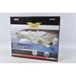 A BOXED CORGI BAC TSR-2 XR219 MODEL PLANE SCALE 1:72 numbered AA38601, painted white/grey with the