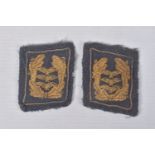 A PAIR OF GERMAN LUFTWAFFE UNIFROM COLLAR TABS, these were for the rank of Flight General, in our