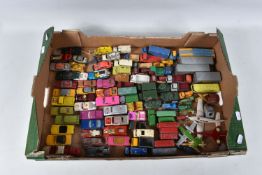 A QUANTITY OF UNBOXED AND ASSORTED PLAYWORN DIECAST VEHICLES, mainly Matchbox 1 -75 series, Husky