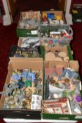 A LARGE QUANTITY OF GAMES WORKSHOP CITADEL WARHAMMER AND INFINITY ENGINE DIORAMAS, BUILDINGS AND