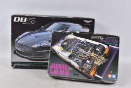 TWO BOXED UNBUILT TAMIYA MODEL RACECARS, to include a Jaguar Xjr-9LM, 1:24 scale, no, 24084, an