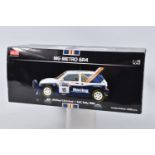 A BOXED SUNSTAR MG METRO 6R4 RAC RALLY 1986 MODEL VEHICLE SCALE 1:18, numbered 5531, painted white