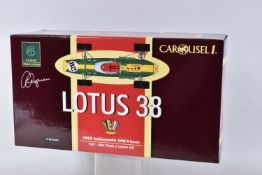 A BOXED CAROUSEL LOTUS 38 1965 INDIANAPOLIS 500 WINNER MODEL VEHICLE SCALE 1:18, numbered 5201,
