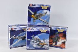 FOUR BOXED LIMITED EDITION CORGI AVIATION ARCHIVE MODEL MILITARY AIRCRAFTS, the first a 1:72