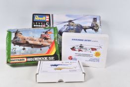 FOUR BOXED UNBUILT MODEL HELICOPTER KITS, to include a S&M Models Bristol Type 171 Sycamore, 1:72