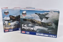 TWO BOXED SWS SUPER WING SERIES UNBUILT 1:48 SCALE MODEL AIRCRAFT KITS, to include a F-4C Phantom II
