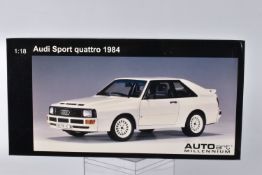 A BOXED AUTOART MODELS AUDI SPORT QUATTRO 84' SWB SCALE 1:18 MODEL VEHICLE, numbered 70312,