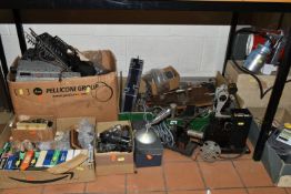 SIX BOXES AND LOOSE VINTAGE ELECTRICAL PARTS AND ACCESSORIES ETC, to include a box of assorted