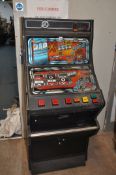 AN ELECTROCOIN AUTOMATIC FRUIT MACHINE with 'Bar-X' Graphics and mechanism, height 148cm (untested