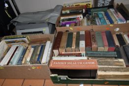 THREE BOXES OF BOOKS, MAPS & A TYPEWRITER, containing over ninety miscellaneous book titles in