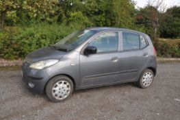 A 2010 HYUNDAI 110 CLASSIC FIVE DOOR HATCHBACK CAR, REGISTRATION NO- BK10 EOO, in grey with a 1.2ltr