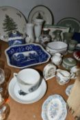 A COLLECTION OF NAMED CERAMICS, comprising ten pieces of Wedgwood green Jasperware giftware, a boxed