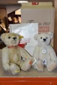 TWO STEIFF BEARS, A BOXED LIMITED EDITION 1922 REPLICA, limited edition 00587/5000, gold plated