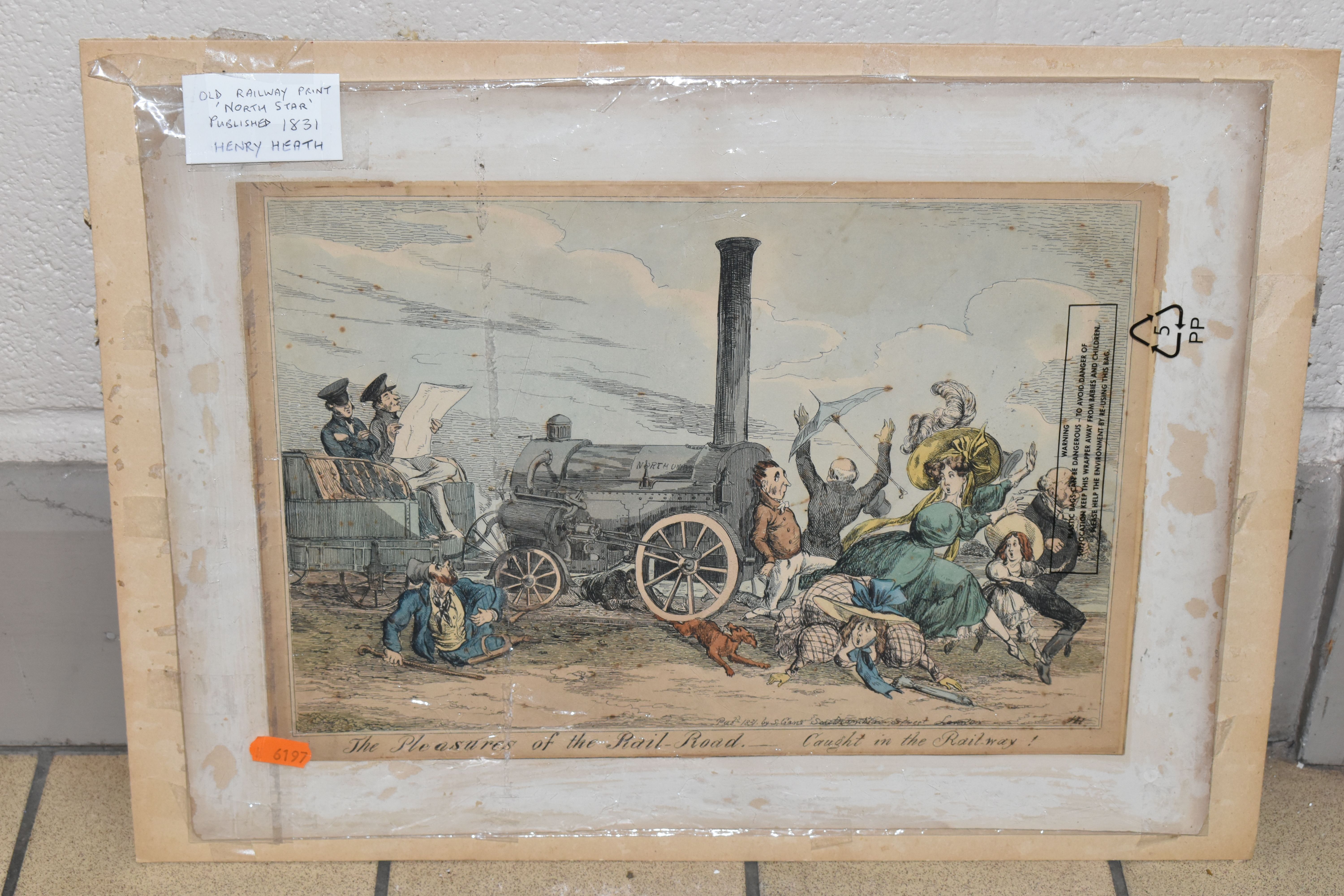 HENRY HEATH (1801-1858) 'THE PLEASURES OF THE RAIL-ROAD, CAUGHT IN THE RAIL-WAY', a caricature print