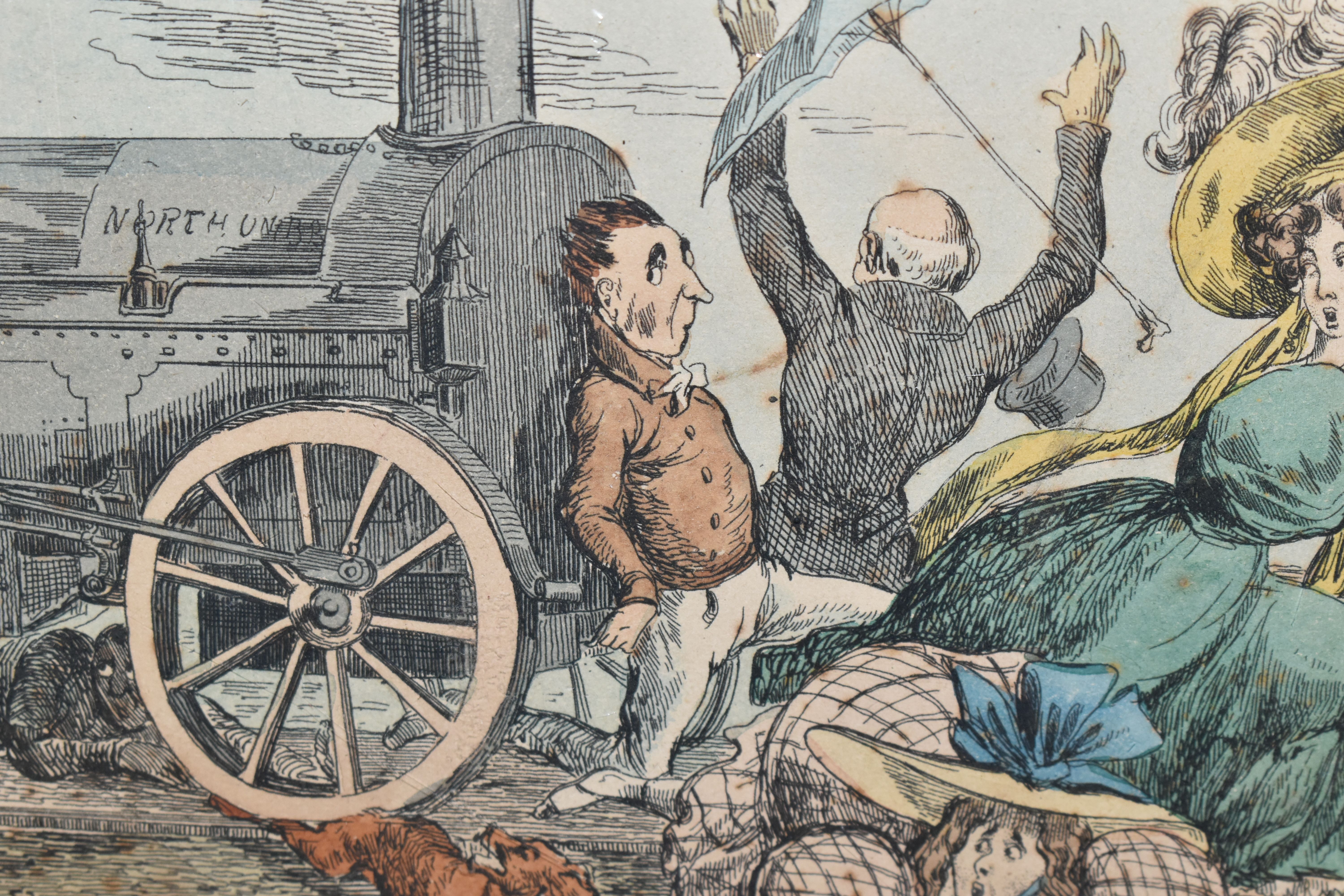 HENRY HEATH (1801-1858) 'THE PLEASURES OF THE RAIL-ROAD, CAUGHT IN THE RAIL-WAY', a caricature print - Image 3 of 8