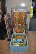 A VINTAGE ZACCARIA PINBALL MACHINE with 'Lucky Fruit' graphics and mechanism fitted, a 'Ski Jump'
