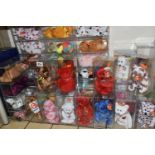 A COLLECTION OF FORTY TWO TY BEANIE BABY ANIMALS, in perspex storage display cases, to include