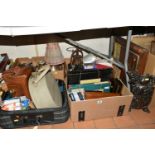 FOUR BOXES AND LOOSE ASSORTED SUNDRY ITEMS ETC, to include a boxed battery operated Bakelite View-