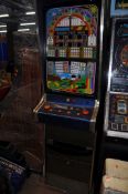 AN ACE COIN EQUIPMENT VINTAGE SLOT MACHINE with 'Rainbows End' graphics and mechanism, width 53cm