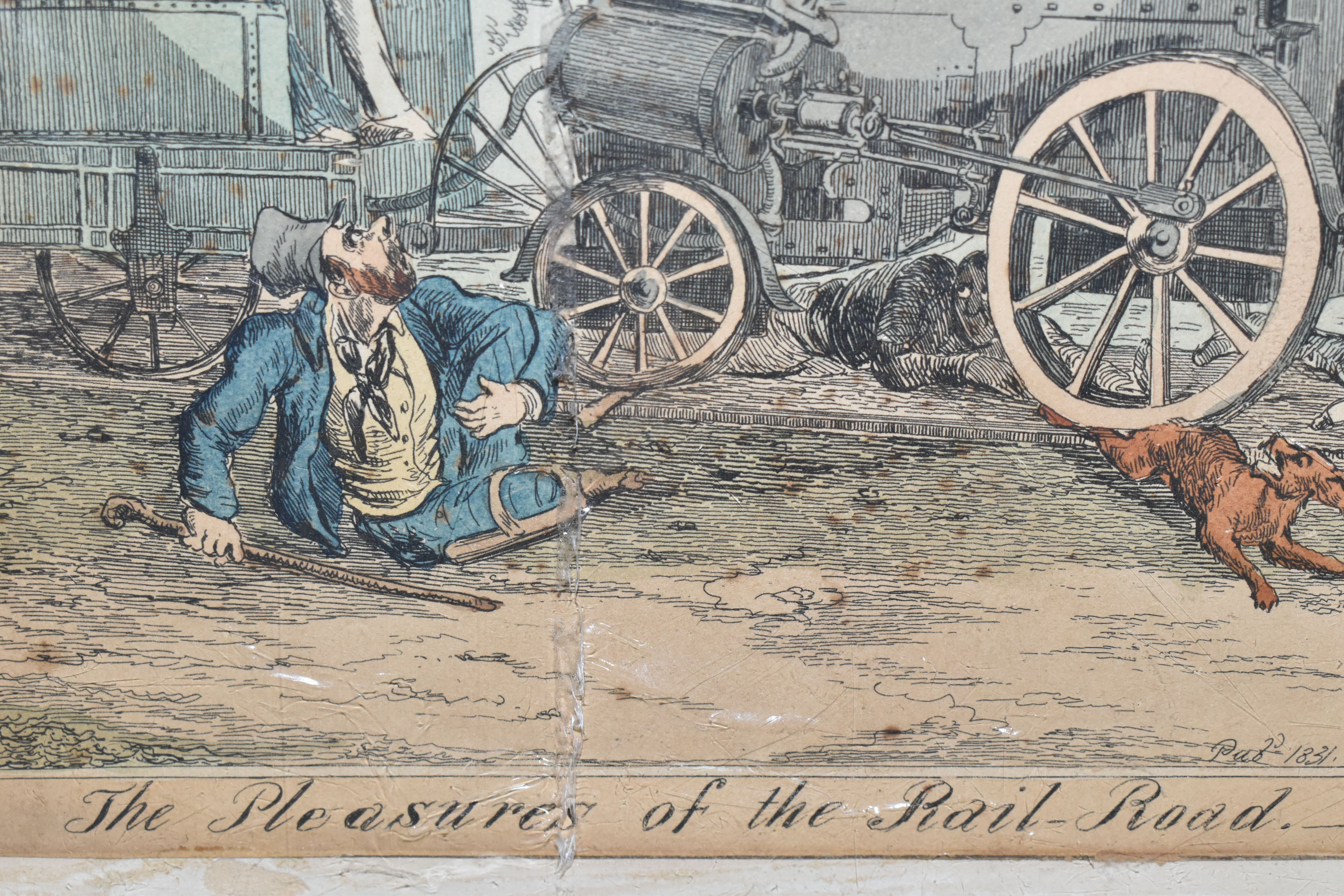 HENRY HEATH (1801-1858) 'THE PLEASURES OF THE RAIL-ROAD, CAUGHT IN THE RAIL-WAY', a caricature print - Image 5 of 8