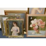 SIX 20TH CENTURY OIL PAINTINGS, comprising two still life flower studies by John M. Dowler,