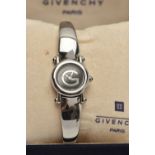 A 'GIVENCHY' LADYS WRISTWATCH, quartz movement, round dial signed 'Givenchy' fitted with a white