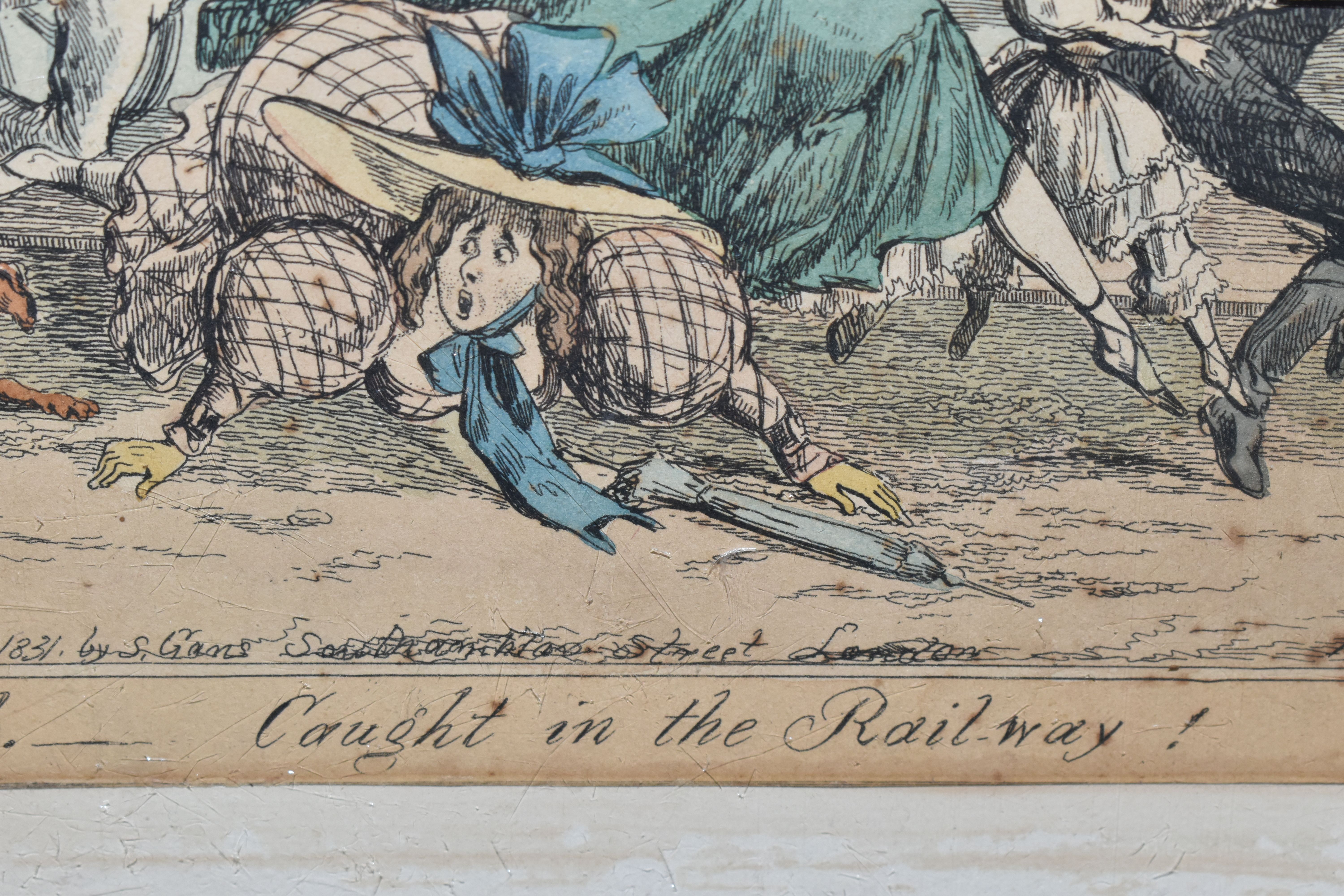 HENRY HEATH (1801-1858) 'THE PLEASURES OF THE RAIL-ROAD, CAUGHT IN THE RAIL-WAY', a caricature print - Image 4 of 8