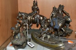 FIVE 'VERONESE' BRONZED RESIN NATIVE AMERICAN INDIAN FIGURES, comprising number 56846 a figure