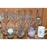 A SUITE OF BOXED CAITHNESS 'DIANE' DRINKING GLASSES AND OTHER BOXED AND LOOSE CAITHNESS GLASSWARE,