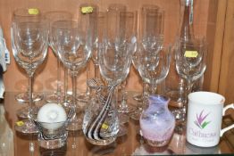 A SUITE OF BOXED CAITHNESS 'DIANE' DRINKING GLASSES AND OTHER BOXED AND LOOSE CAITHNESS GLASSWARE,