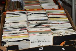 TWO BOXES OF SINGLE RECORDS, one box containing approximately four hundred singles, to include