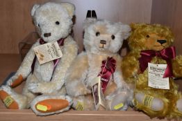 THREE LIMITED EDITION MERRYTHOUGHT TEDDY BEARS, comprising Wellington Teddy Bear no 1374/2500, fully