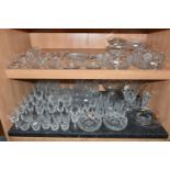 A QUANTITY OF CUT GLASS WARES, to include a part suite of Stuart Crystal Glengarry glasses: fourteen