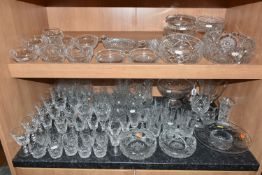 A QUANTITY OF CUT GLASS WARES, to include a part suite of Stuart Crystal Glengarry glasses: fourteen