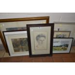 M.L.A. BOGGIS (18TH-19TH CENTURY) NINE FRAMED PICTURES, watercolours to include a view of a