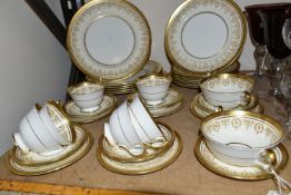 AYNSLEY 'GOLD DOWERY 7982' PART DINNER SERVICE, comprising of six of each of the following, teacups,